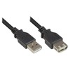 USB kabelis Alcasa USB-A - USB-A 3m juodas (2511-OF3S)
