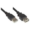 USB kabelis Alcasa USB-A - USB-A 3m juodas (2511-OF3S)