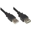 USB kabelis Alcasa USB-A - USB-A 3m juodas (2511-OF3S)