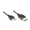 USB kabelis Alcasa USB-A - USB-A 3m juodas (2511-OF3S)
