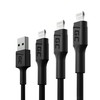 Green Cell Žalias Cell Žalias CELL 3x Kabelis GC Ray USB - Lightning 30cm 120cm 200cm baltas LED apšvietimas