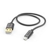USB laidas->Lightning Hama 1,5m auksinis kištukas, juodas