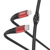 Hama Ladekabel Extreme USB-C - Lightning 1.5 m Nylon Juodas/Rot - Digital