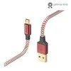 Hama Raudonas atspindintis USB-A–Micro-USB įkrovimo laidas 1,5 m