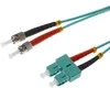 helos LWL Patchkabel OM3 Duplex 3,0mm SC-ST 50/125µm aqua 10m LSZH