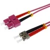Helos 1 m OM4 SC / ST - 1 m - OM4 - SC - 2x ST - Vyras / Vyras - Violetinė
