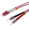helos LWL Patchkabel OM4 Duplex 3,0mm LC-ST 50/125µm erikaviolett 20m LSZH