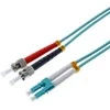helos LWL Patchkabel OM3 Duplex 3,0mm LC-ST 50/125µm aqua 3m LSZH