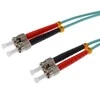 helos LWL Patchkabel OM3 Duplex 3,0mm ST-ST 50/125µm aqua 3m LSZH