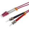 helos LWL Patchkabel OM4 Duplex 3,0mm LC-ST 50/125µm erikaviolett 3m LSZH