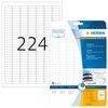 Herma Labels InkPrint 8830, A4, 25,4 x 8,5 mm, baltas popierius, 5600 vnt, suapvalinti kampai (8830)