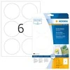 Herma Klijų etiketės 5068 Mobilieji, A4, apvalios, Ø 85 mm, baltas, matinis popierius, 150 vnt (5068)