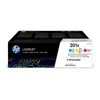 „Hewlett Packard“ (HP) HP 201X originalios „LaserJet“ dažų kasetės, žydros / rausvai raudonos / „Geltona High Yield“ (3 pakuotės)