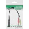 InLine Audio Headset Y-Adapteris cable, 2x 3.5mm plugs to 3.5mm jack 4-pole CTIA – 0.15m