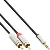 Kabelis InLine lizdas 3,5 mm - RCA (Cinch) x2 1m sidabro (99241)