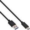 Inline USB 3.2 Gen.2 kabelis, C tipo į A tipo kištuką/kištuką, juodas – 1,5 m