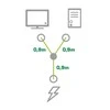 InLine Y paskirstymo kabelis, 1x SchuKo iki 2x IEC lizdai, 1,8 m