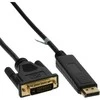 InLine 17111 DisplayPort į DVI keitiklio kabelis DisplayPort kištukas į DVI-D Dual Link paauksuotas juodas 1m