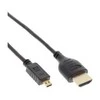 InLine 4K (UHD) Micro Superslim HDMI laidas A iki D, juodas - 1m
