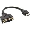 InLine HDMI į DVI lizdo adapterio kabelis didelės spartos, juodas - 0,2 m