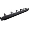 InLine® 19" Cable management panel, 5 small brackets, RAL9005, juodas