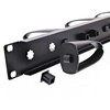 InLine® 19" cable management panel, 9 plastikas brackets removable, RAL 9005, juodas