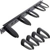 InLine® 19" cable management panel, 9 plastikas brackets removable, RAL 9005, juodas