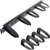 InLine® 19" cable management panel, 9 plastikas brackets removable, RAL 9005, juodas