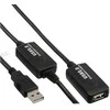 USB kabelis InLine USB-A - USB-A 20 m Juodas (34613I)