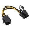 InLine PCIE 6- pin - PCIE 8- pin, 0,1m, geltona (26626)