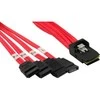 InLine FF 8087 - SATA x4, 0,75m, raudona (27610)