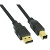 InLine USB 2.0 Cable, A to B, auksinis-plated, juodas – 1m