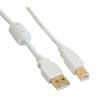 USB kabelis InLine USB-A - USB-B 3 m Balta (34535W)