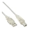 USB kabelis InLine USB-A - USB-B 5 m skaidrus (34555T)