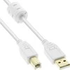 USB kabelis InLine USB-A - USB-B 5 m Balta (34555W)