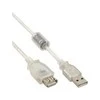 USB kabelis InLine USB-A - USB-A 5 m Balta (34605Q)