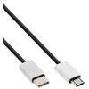 USB kabelis InLine USB-C - mikroUSB 1,5 m juodasis (35844)
