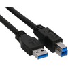 InLine USB 3.0 cable, A to B, juodas – 3m