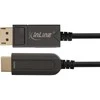 Kabelis InLine ® DisplayPort į HDMI OVP keitiklio kabelį, 4K / 60Hz, juodas, 15m