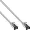 InLine ® Plokščias pleistras kabelis, U / FTP, Cat.8.1, TPE halogenas be, pilkas, 1,5 m