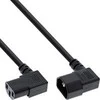 Kabelis zasilający InLine® Power cable, C13 to C14, juodas, 1,0m angled
