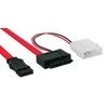 InLine SATA - SATA Slimline + Molex, 0,4m, Raudona (29608)