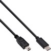 USB kabelis InLine USB-C - miniUSB 1,5 m juodasis (35754)