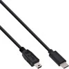 USB kabelis InLine USB-C - miniUSB 1,5 m juodasis (35754)