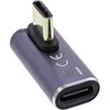 InLine USB ® USB4 adapteris, C tipo USB kištukinis/moteris vertikalus dešinės/kairės kampo, aliuminis, pilkas
