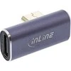 InLine USB ® USB4 adapteris, C tipo USB kištukinis/moteris vertikalus dešinės/kairės kampo, aliuminis, pilkas