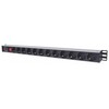 „Intracom INTELLINET Power Strip“ 12 krypčių vertikalus vokiškas išdėstymas ant stovo su apsauga nuo viršįtampių 1,6 m maitinimo laidu