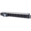 Intellinet 711432 Maitinimo juosta 19" 1,5U, 6x Schuko, su jungiklis, kabelis 1,6m