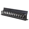 INTELLINET 19" Rackmount Cable Manager, 1U, su dangteliu, Juodas, 714679