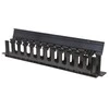 INTELLINET 19" Rackmount Cable Manager, 1U, su dangteliu, Juodas, 714679